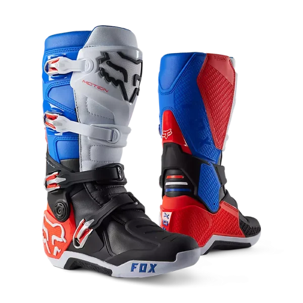 מגפיים פוקס לבן/אדום/כחול FOX MOTION UNITY V24