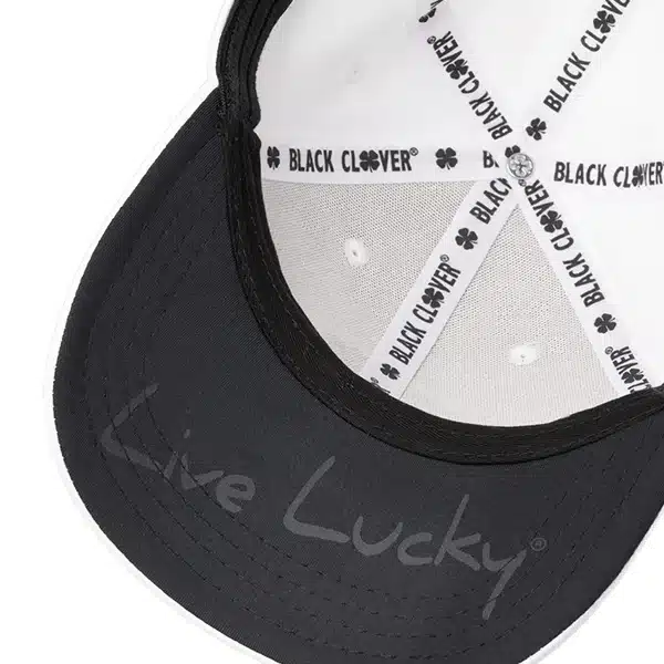 כובע לבן שחור Black Clover Premium Clover 1