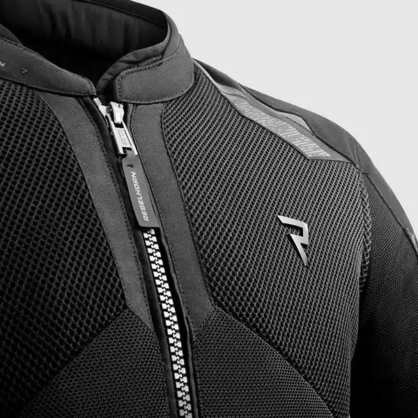 מעיל רכיבה ספורטיבי שחור רבל הורן REBELHORN JAX רשת קדימה