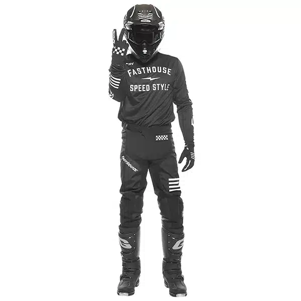 חליפת רכיבה פסטהאוס שחור FASTHOUSE GRINDHOUSE GRIT דוגמן מרים יד מסמן וי