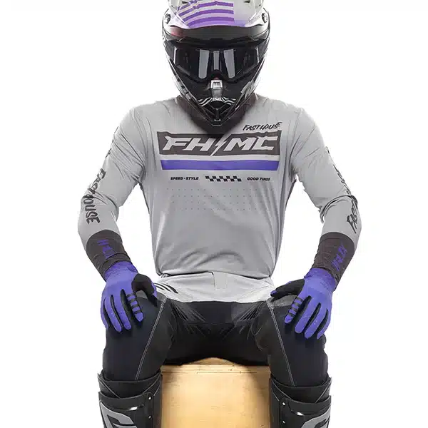 חליפת רכיבה פסטהאוס אפור/שחור/סגול FASTHOUSE HELIX PODIUM דוגמן מקדימה