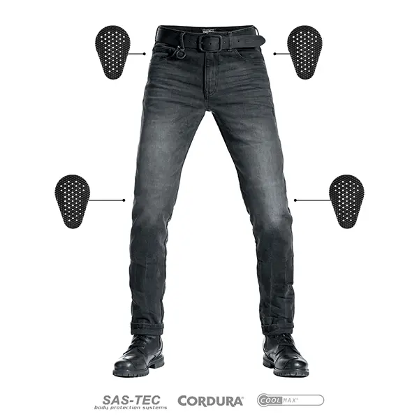 ג'ינס רכיבה שחור PANDO MOTO ROBBY