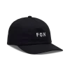 כובע פוקס שחור FOX RACING WORDMARK ADJUSTABLE מקדימה
