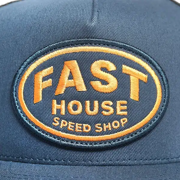 כובע פסטהאוס כחול FASTHOUSE Archie Hat Indigo עיצוב מקרוב