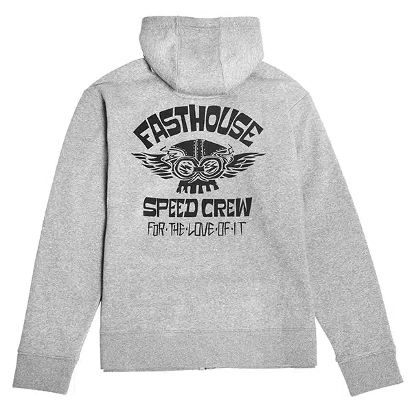 קפוצ׳ון רוכסן פסטהאוס אפור FASTHOUSE Love Of It Hooded Zip-Up Fleece Heather Gray אחורה