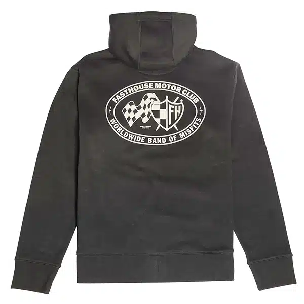 קפוצ׳ון רוכסן פסטהאוס שחור FASTHOUSE Mod Hooded Zip-Up Fleece Black אחורה