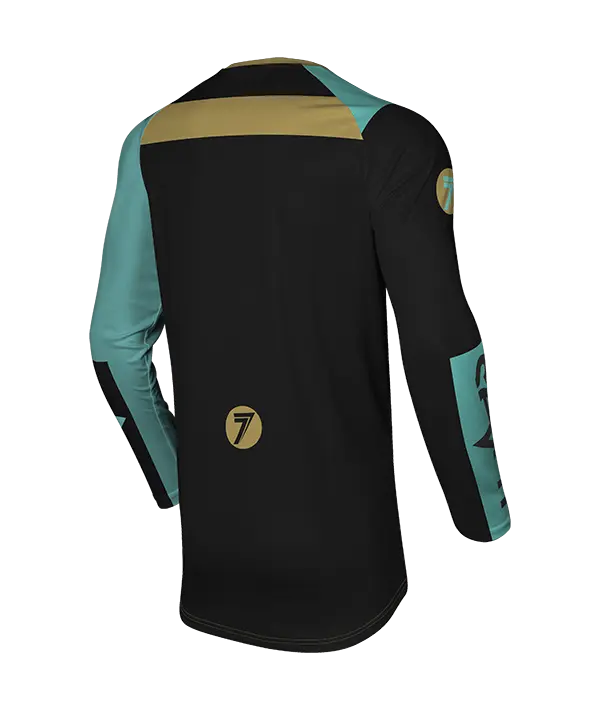 חולצת רכיבה סבן טורקיז/ זהב VOX FRACTURE JERSEY ARUBA/GOLD זווית אחורית