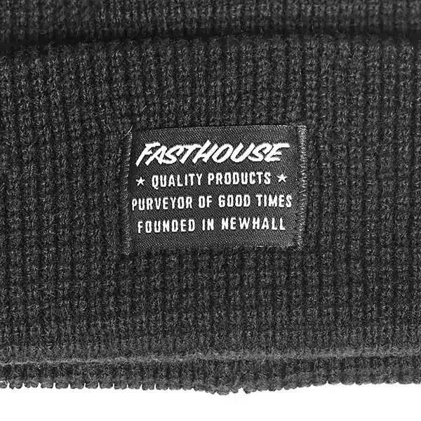 כובע גרב פסטהאוס שחור FASTHOUSE Waffle Beanie Vintage Black מקרוב