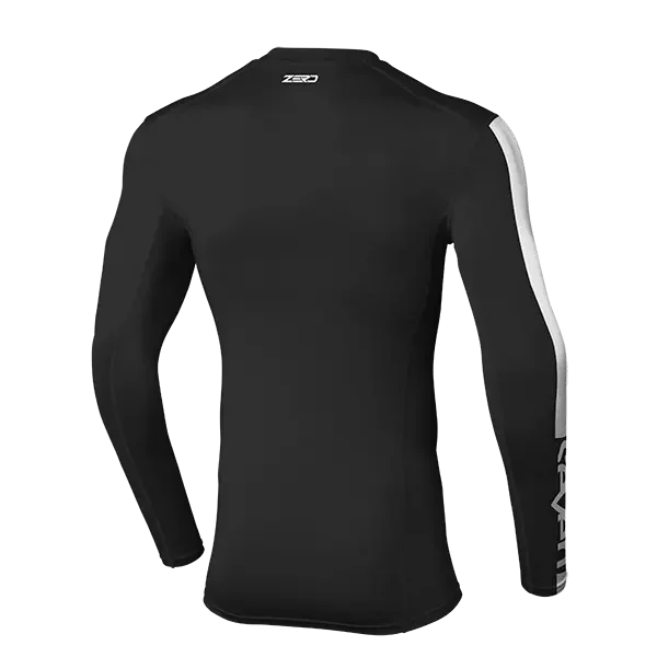 חולצה לחץ סבן שחור לבן ZERO COMPRESSION BLACK/WHITE זווית אחורית