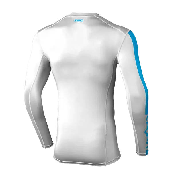 חולצת לחץ סבן לבן/תכלת ZERO COMPRESSION WHITE/VICE זווית אחורית