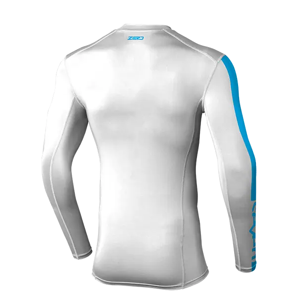 חולצת לחץ סבן לבן/תכלת ZERO COMPRESSION WHITE/VICE זווית אחורית