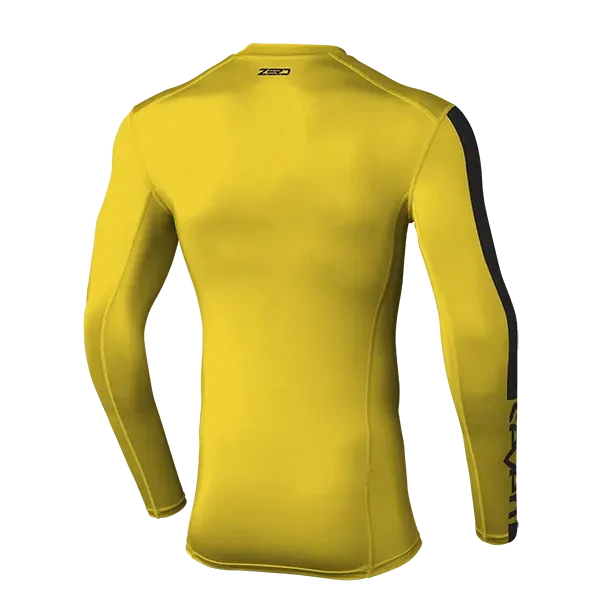 חולצת לחץ סבן צהוב/שחור ZERO COMPRESSION YELLOW/BLACK זווית אחורית