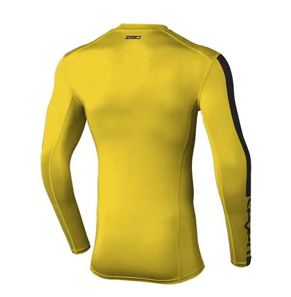 חולצת לחץ סבן צהוב/שחור ZERO COMPRESSION YELLOW/BLACK זווית אחורית