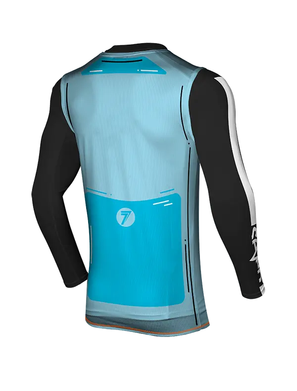 גופיית רכיבה סבן תכלת ZERO HIJACK OVERJERSEY CYAN זווית אחורית