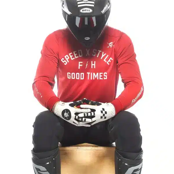 חליפת רכיבה פסטהאוס אדום/שחור FASTHOUSE SANGUARO LAVA FALLS דוגמן יושב