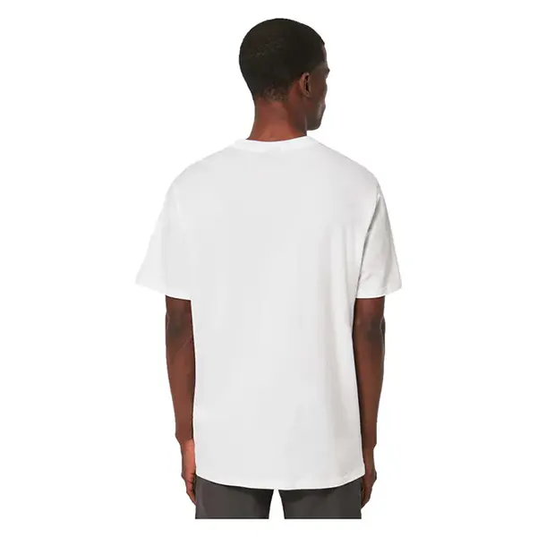 חולצה קצרה אוקלי לבן OAKLEY O BARK 2.0 דוגמן מאחורה