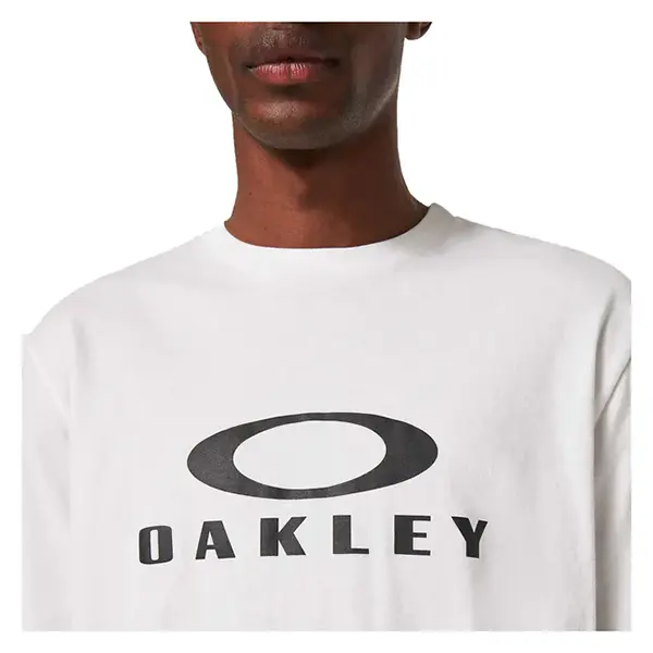 חולצה קצרה אוקלי לבן OAKLEY O BARK 2.0 דוגמן מקדימה מקרוב