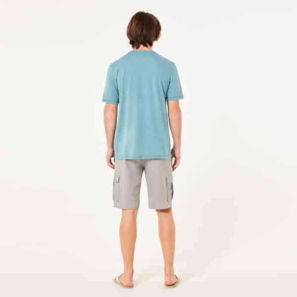 חולצה קצרה טורקיז אוקלי OAKLEY BARK SUN TEE PACIFIC דוגמן מאחורה