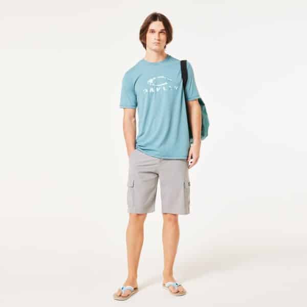 חולצה קצרה טורקיז אוקלי OAKLEY BARK SUN TEE PACIFIC דוגמן מקדימה יד בכיס