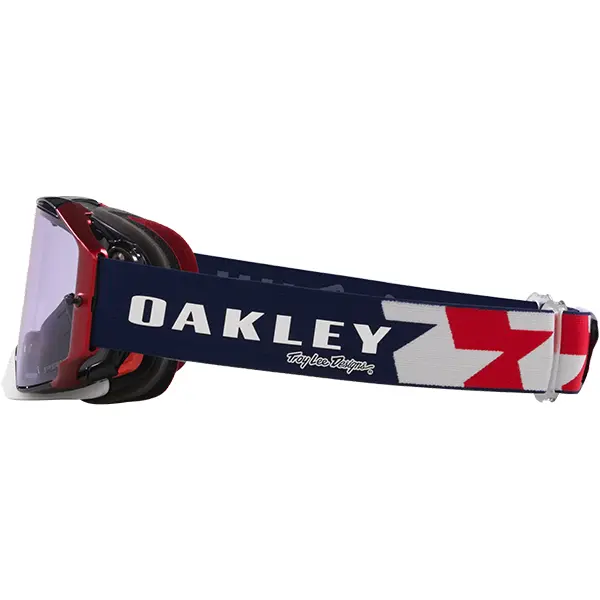 משקף אבק אוקלי כחול/אדום OAKLEY AIRBRAKE MX TLD RWB STARS W/PRIZM LOW LIGHT צד שמאל