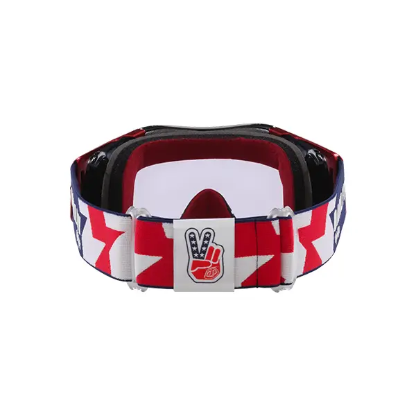 משקף אבק אוקלי כחול/אדום OAKLEY AIRBRAKE MX TLD RWB STARS W/PRIZM LOW LIGHT מאחורה