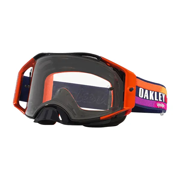 משקף אבק אוקלי כתום/כחול OAKLEY AIRBRAKE MX TLD NAVY SUNRISE פונה שמאלה
