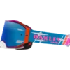 משקפי Oakley Airbrake כחול – מבט צד ימין עם לוגו Troy Lee ועיצוב הדפס