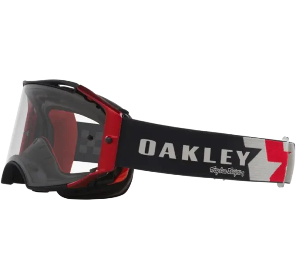 משקפי Airbrake MTB – צד ימין עם גרפיקה בגווני אדום ולבן ולוגו Oakley