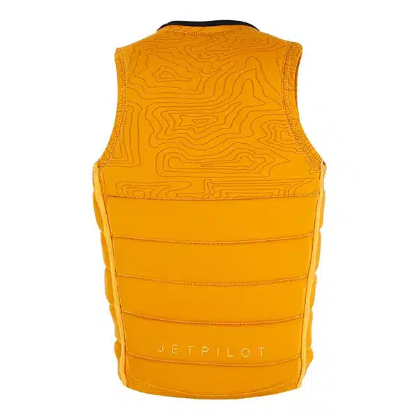 אפוד ציפה Jetpilot X1 Felix FE בצבע צהוב כרמל עם רוכסן קדמי ועיצוב רב-פאנלי​ מצב חזית מבט אחורי