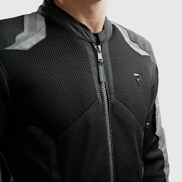 מעיל רכיבה ספורטיבי שחור/אפור רבל הורן REBELHORN JAX JACKET תקריב