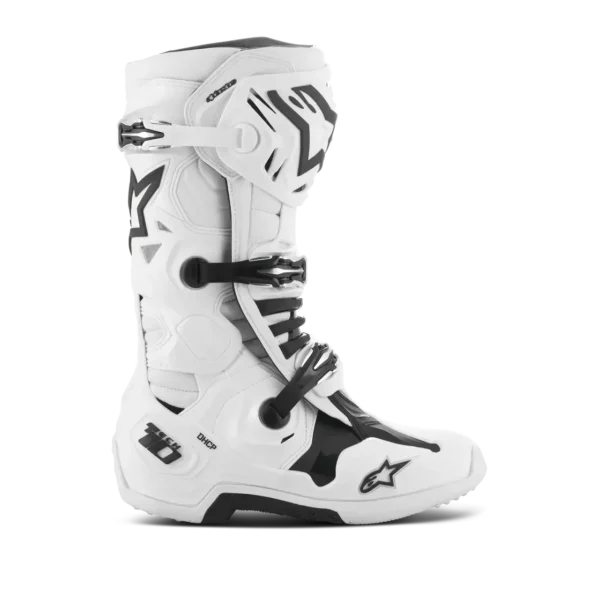 מגפי Alpinestars Tech 10 לבן – תצוגת צד שמאל עם לוגו TECH 10