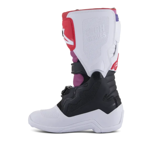 מגפיים לילדים אלפינסטארס טק 7s לבן/שחור/ריינבו - Alpinestars Tech 7s Youth White/Black Rainbow תצוגה פנימית עם מיגון TPU