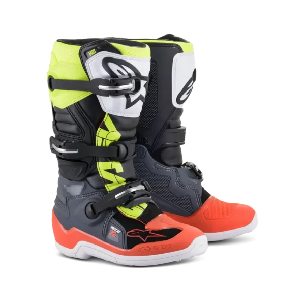מגפיים לילדים אלפינסטארס טק 7s אפור/אדום/צהוב - Alpinestars Tech 7s Youth Gray/Red/Yel