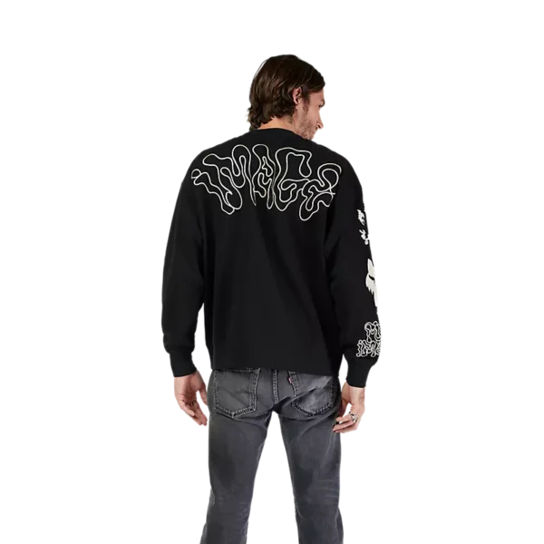 סווטשירט פוקס HELLO FUTURE שחור – דוגמן מבט אחורי