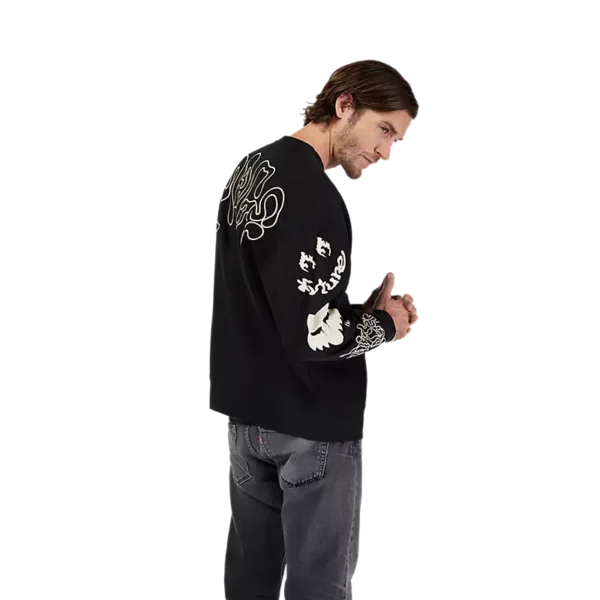 סווטשירט פוקס HELLO FUTURE שחור – דוגמן מהצד