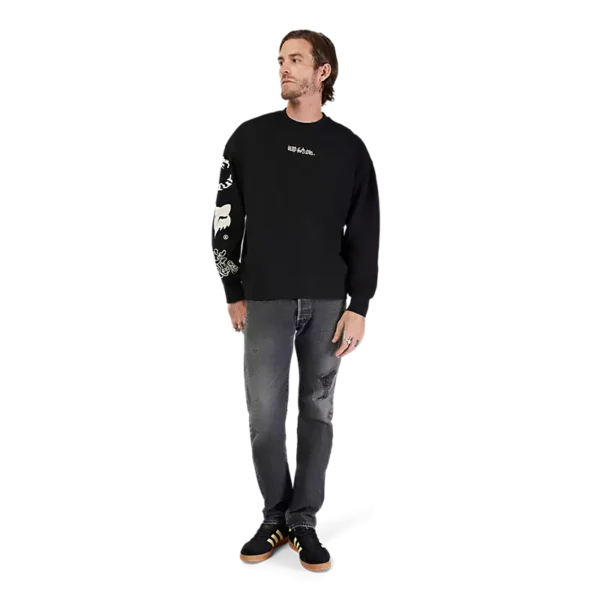 סווטשירט פוקס HELLO FUTURE שחור – דוגמן מקדימה פוזה 2