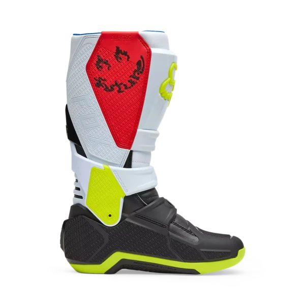 מגפי רכיבה פוקס אדום שחור לבן – FOX RACING MOTION HELLO FUTURE BOOT פנים המגף