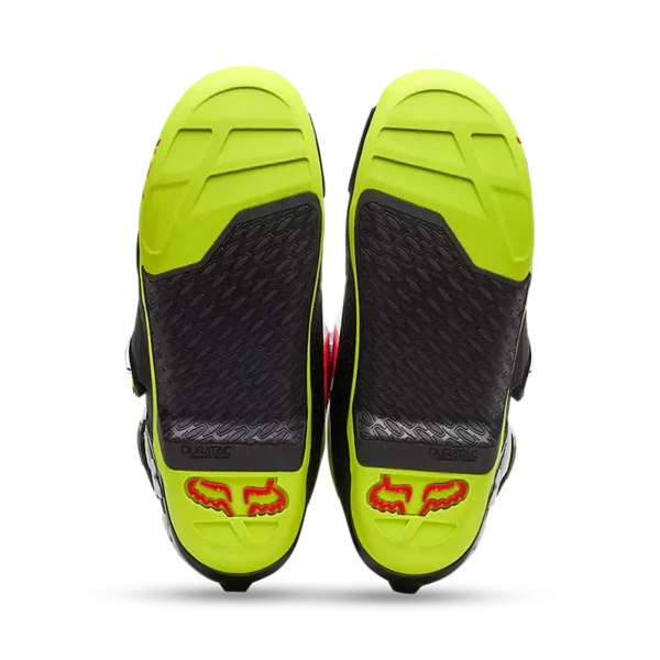 מגפי רכיבה פוקס אדום שחור לבן – FOX RACING MOTION HELLO FUTURE BOOT סוליות