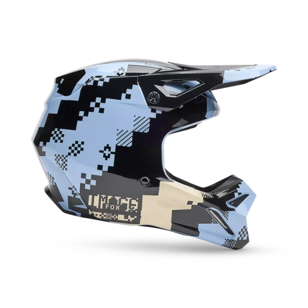 קסדת שטח פוקס תכלת – FOX V1 DIGI IMAGE Helmet Light Slate - מבט מימין