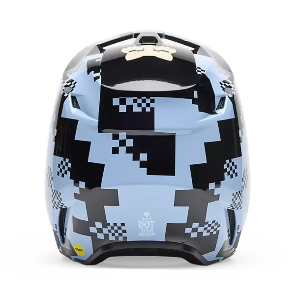 קסדת שטח פוקס תכלת – FOX V1 DIGI IMAGE Helmet Light Slate - מבט מאחור