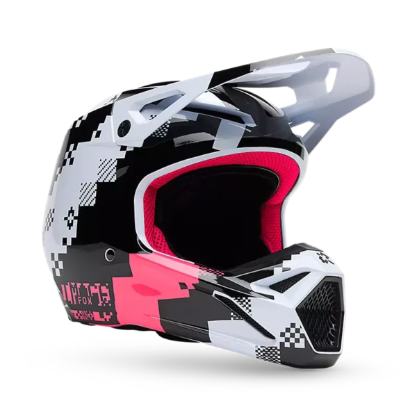 קסדת שטח פוקס שחור/ורוד – FOX V1 DIGI IMAGE Helmet Black/Pink