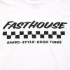 חולצת טי קצרה פסטהאוס לבן – Fasthouse Apex SS Tee White לוגו מקדימה מקרוב