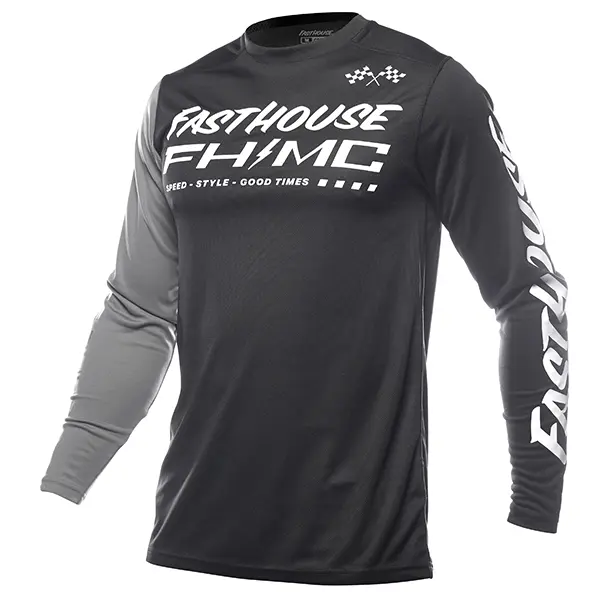 חולצת רכיבה פסטהאוס שחור/אפור –Fasthouse Carbon Method LS Jersey מקדימה