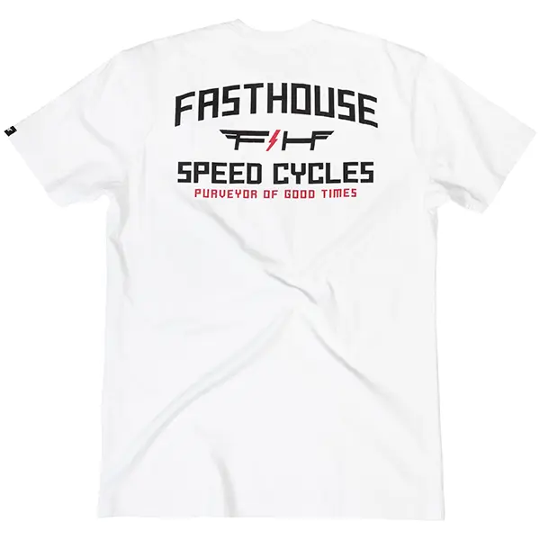 חולצת טי קצרה פסטהאוס לבן – Fasthouse Elevate SS Tee White לוגו מאחורה
