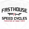 חולצת טי קצרה פסטהאוס לבן – Fasthouse Elevate SS Tee White לוגו מאחורה מקרוב