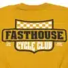 חולצת טי פסטהאוס צהוב - Fasthouse Krest SS Tee Vintage Gold לוגו חולצה מקרוב
