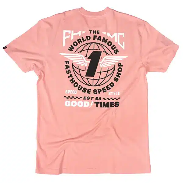 חולצת טי קצרה פסטהאוס ורוד פודרה – Fasthouse Renown SS Tee Dusty Pink מאחורה