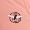 חולצת טי קצרה פסטהאוס ורוד פודרה – Fasthouse Renown SS Tee Dusty Pink לוגו מקדימה מקרוב
