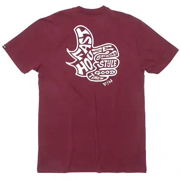 חולצת טי פסטהאוס בורדו – Fasthouse Satisfaction SS Tee Maroon מאחורה