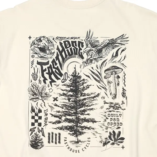 חולצת טי פסטהאוס נטורל – Fasthouse Tomahawk SS Tee Natural לוגו מאחורה